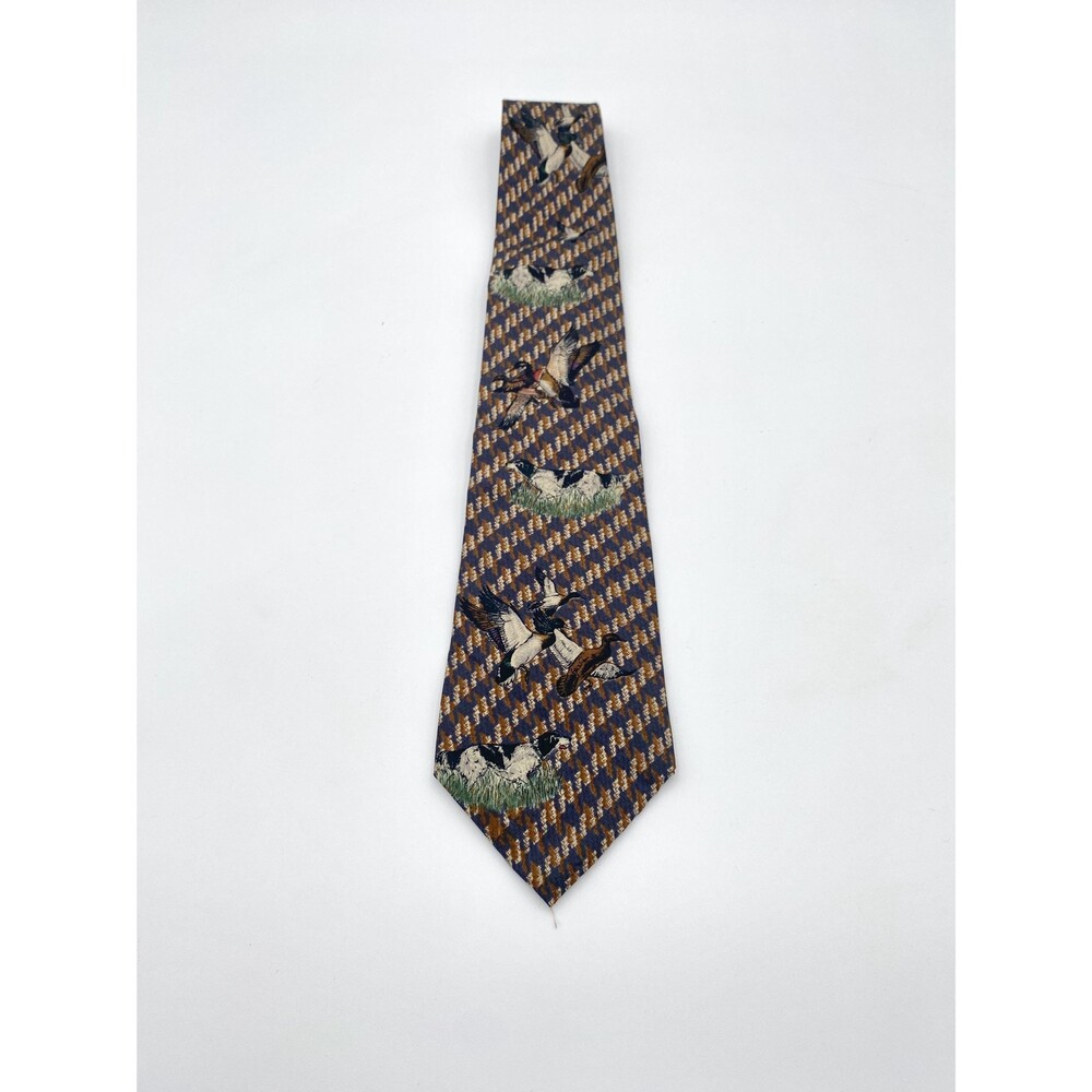 Vintage Henry Grethel Silk Tie: Ducks & Hunting Retrievers
